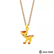 Disney迪士尼系列金飾 立體黃金墜子-小鹿斑比款  送玫瑰鋼項鍊