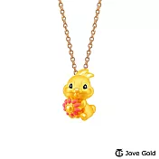 Disney迪士尼系列金飾 立體黃金墜子-捧花邦妮兔款  送玫瑰鋼項鍊