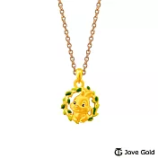 Disney迪士尼系列金飾 立體黃金墜子-綠意桑普兔款  送玫瑰鋼項鍊