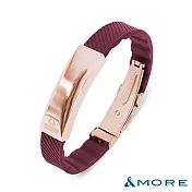 &MORE愛迪莫 Triboost 極致鈦鍺手環 (玫瑰金) - 勃根地紅