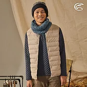 ADISI 男圓領彈性無縫鵝絨背心AV2221008 (S-2XL)｜FP750 撥水鵝絨 防潑水 羽絨背心 無領背心 內搭羽絨背心 M 卡其