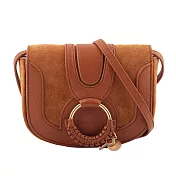 SEE BY CHLOE HANA BAG迷你型牛皮/麂皮斜背包 (棕色)