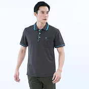 【遊遍天下】MIT台灣製男款抗UV防曬速乾吸濕排汗機能POLO衫(GS1001) 2XL 深灰藍