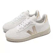 Veja 休閒鞋 V-10 Chromefree Leather 女鞋 白 燙金 經典 小白鞋 奶油底 VX0502935A