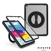Pipetto iPad 第10代(10.9) X-Case 360度軍規防摔保護套-透明/黑框
