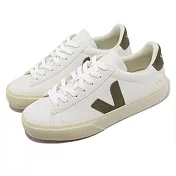 Veja 休閒鞋 Campo Chromefree Leather 女鞋 白 墨綠 皮革 奶油底 CP0502347A 25.5cm EXTRA WHITE/KAKI