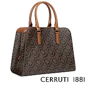 【Cerruti 1881】限量2折 義大利頂級皮革拖特包手提包 全新專櫃展示品(黑色 CEBA05787P)