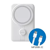 POLYBATT 10000mAh磁吸帶線行動電源 白色2C(Type-C)