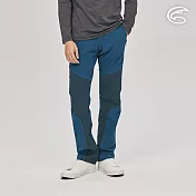 ADISI 男四面彈撥水耐磨拼接長褲AP1991039 (S-2XL)｜防潑水 輕量 排汗 速乾 彈性 機能褲 拼接褲 M 藍泊/琺瑯藍