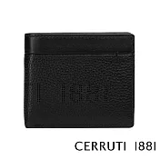【Cerruti 1881】限量2折 義大利頂級小牛皮6卡短夾 全新專櫃展示品(黑色 CEPU05544M)