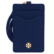 TORY BURCH 防刮皮革卡片夾 深藍