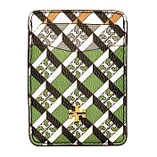 TORY BURCH 印花皮革名片夾-綠色