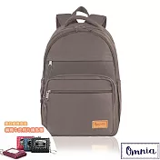 【OMNIA】買就送鑰匙包-輕旅行大容量收納款筆電後背包 (巧克奶)