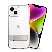 For iPhone14 Plus 6.7 閃耀可站立透明手機保護殼 銀色