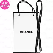 CHANEL 香奈兒 緞帶(80cm)+CHANEL 香奈兒 中紙袋(公司貨) #黑底