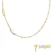 【Just Gold 鎮金店】輕奢 幾何純金項鍊