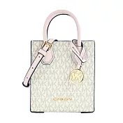 MICHAEL KORS MERCER荔枝紋滿版手提/斜背兩用包-小 米