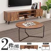 Homelike 喜家居茶几電視櫃二件組(柚木色)(2136)
