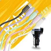 【REAICE】17W USB and USB 車用充電器+USB-A to Lightning 親膚充電線 薄荷綠