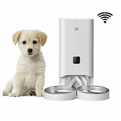 【P&H寵物家】Peile 7L單雙槽不繡鋼餐盤 寵物智能餵食器WiFI版(寵物自動餵食機)
