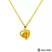 JoveGold漾金飾 釋放愛黃金墜子 送玫瑰鋼項鍊
