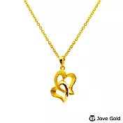 JoveGold漾金飾 真愛棲息黃金墜子 送玫瑰鋼項鍊
