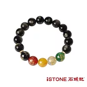 石頭記 五路財神手鍊-極致招財-12mm (2材質選) 黑曜石