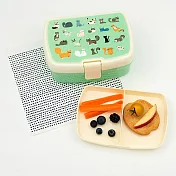《Rex LONDON》扣式雙層分格便當盒(貓派對) | 環保餐盒 保鮮盒 午餐盒 飯盒