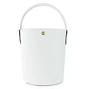 LONGCHAMP CUIR DE RUSSIE系列牛皮壓印手提水桶包(小) 白