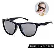 【SUNS】時尚百搭質感墨鏡 顯小臉經典款 男女適用 抗UV400 S63 黑框白水銀