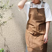 E.City_復古風交叉背帶工作圍裙 棕色