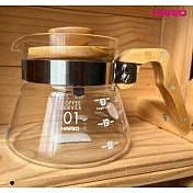 【HARIO V60橄欖木好握系列】01原木色咖啡分享壺400ml [VCWN-40-OV]