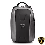 【Automobili Lamborghini】限量2折 頂級義大利皮革後背包 全新專櫃展示品(灰色 LBZA00258T)