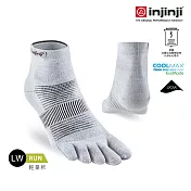 injinji Run輕量吸排五趾短襪NX S 灰色