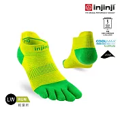 【injinji】Run輕量吸排五趾隱形襪NX S 三葉草綠