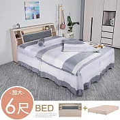 Homelike 喜家居雙人加大6尺收納床台組(雪松色)(2284)