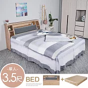 Homelike 喜家居單人3.5尺收納床台組(梧桐色)(2284)