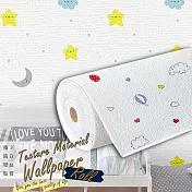 寬50cm 5公尺 布紋面可愛圖案捲式泡棉防水改造裝潢牆壁貼 小熊朋友