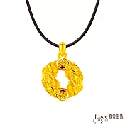 J’code真愛密碼金飾 運轉錢坤貔貅硬金墜子 送白鋼項鍊