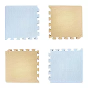 【新生活家】2cm厚防護巧拼地墊-莫蘭迪五色任選32x32x2cm (48片) 莫蘭迪奶茶+莫蘭迪藍(隨貨贈嬰兒中性洗衣精1000ml)
