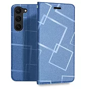 GENTEN for Samsung Galaxy S23 5G 極簡立方磁力手機皮套 藍色