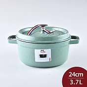 Staub 圓形鑄鐵鍋24cm3.7L   法國製 (電磁爐 IH爐可用) 鼠尾草
