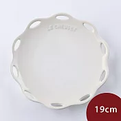 Le Creuset 蕾絲花語系列 花邊圓形淺盤 19cm 蛋白霜