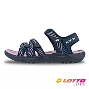 LOTTO 義大利 女 織帶輕涼鞋 22cm 藍/紫