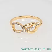 Wanderlust+Co 澳洲品牌 金色愛無限戒指 優雅鑲鑽戒指 Knot Pave 7