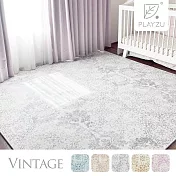 Playzu 臺灣製環保無毒歐美設計復古風防水巧拼地墊58cm(6片組) 秘境沙灘(灰)