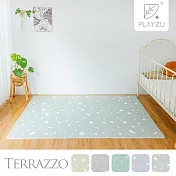 Playzu 台灣製環保無毒歐美設計水磨石防水巧拼地墊62cm(6片組) 橄欖(橄欖綠)