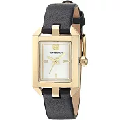 TORY BURCH 時尚皮革腕錶-黑 黑