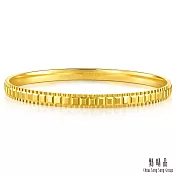 【點睛品】時尚方格 黃金手鐲_計價黃金(07號)