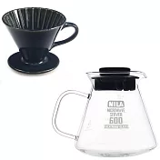 MILA日本製 織部燒 咖啡濾杯02-清海風琉璃(附MILA耐熱玻璃壺600ml)